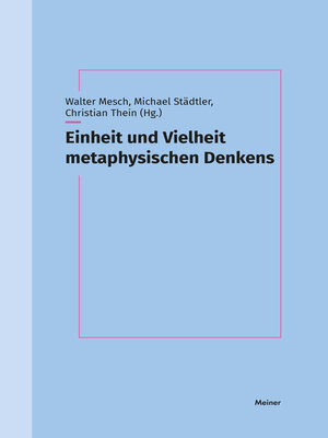cover image of Einheit und Vielheit metaphysischen Denkens
